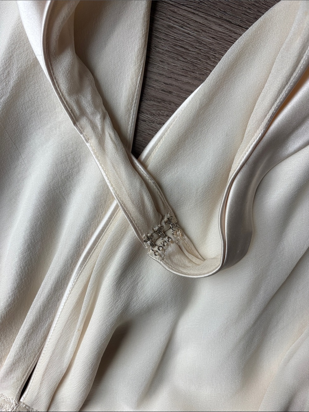 Vintage Hollywood Geri Gerard Ivory 100% Silk Backless Plunge Halter Dress USA - Picture 8 of 10